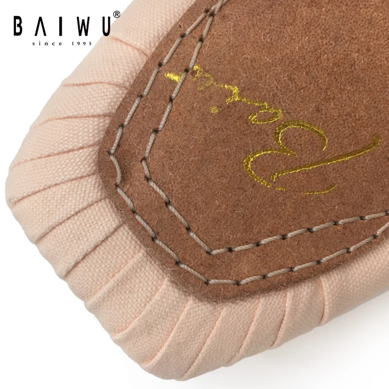 116131008 Baiwu Synthetic Leather Full Sole Cotton Soft Pink Training Performance Dance Shoe For Women Girls Pointe Ballet Shoes