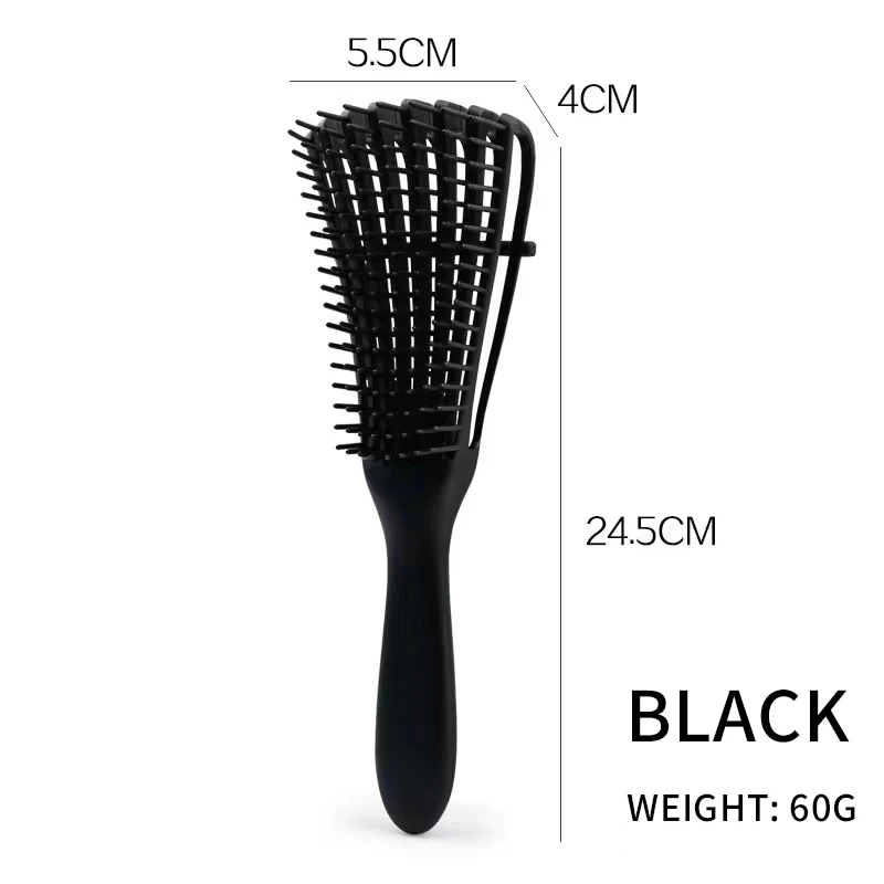 Hairdressing Vent Feature Plastic Handle Magic Eight Rows Octopus Spare Ribs Comb Detangling Hair Brush