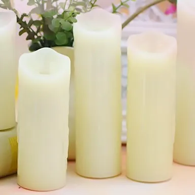 diameter 53 cylinder pillar paraffin wax remote controlled electric LED light 5 candles set