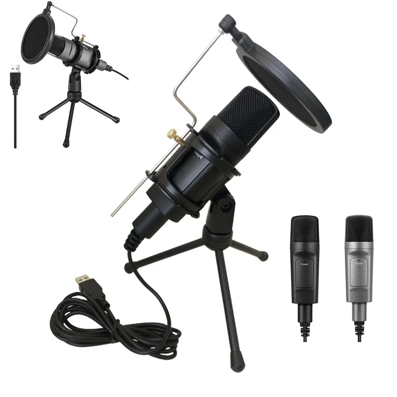 
 Professional Voice Recording Mike Usb Condenser Mic Studio podcast desktop Microphone  