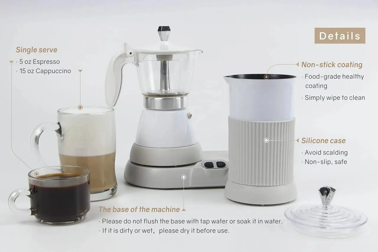 Stove-Top Hand Moca Pot 2 in 1 Espresso Coffee Maker Italian Moka Coffee Pot