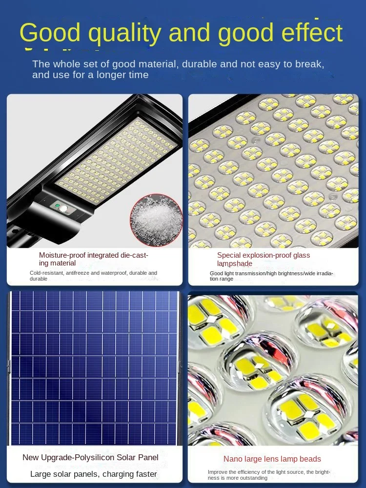High Quality Solar Light Intelligent Induction Multiple Lighting Modes Outdoor Road Light