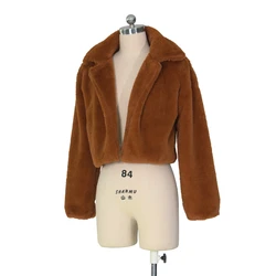 Z154-low moq wholesale winter 2021 fashion fur jacket women faux fur coat