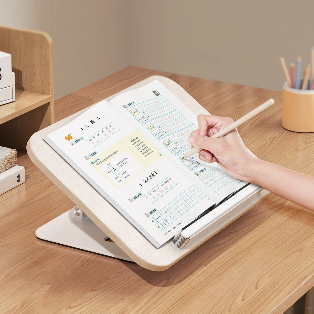 YD-16M Universal Wood Book Stand for Cookbooks Reading Sheet Music Tablet Portable and Foldable Adjustable