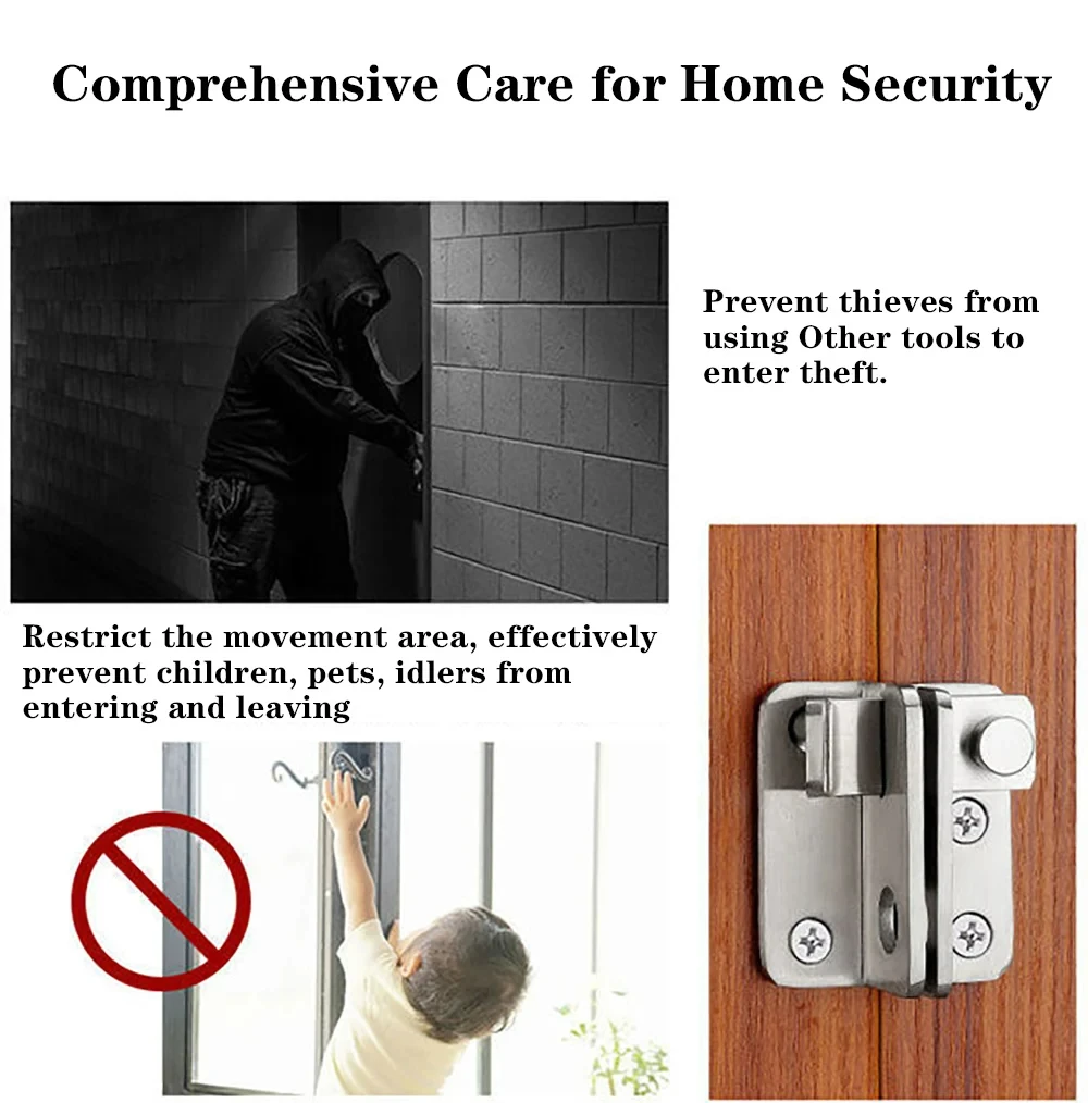 90 Degree Barn Bolt Sliding Stainless Steel Hook Door Lock Latch Window Cabinet Barrel Right Angle Sliding Gate Lock Bolts