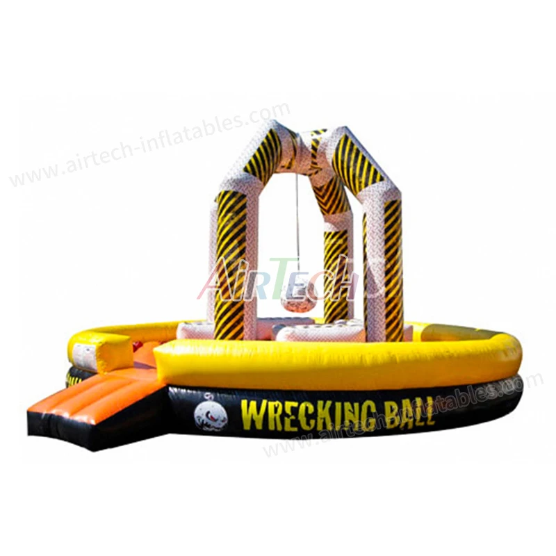 Human demolition interactive wipe out sport game inflatable wrecking ball game for kids n adults