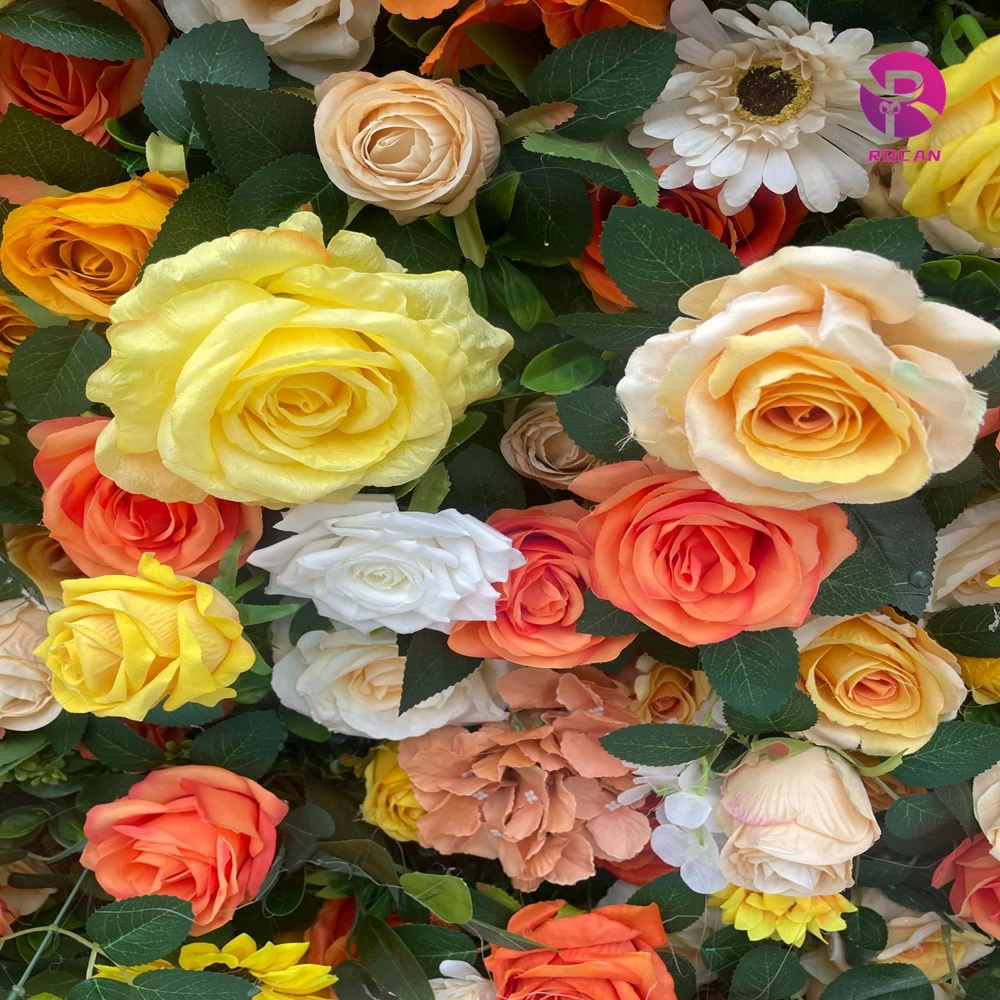Autumn Flower Wall Colorful Yellow Flower Wall for Fall Decoration Flower Backdrop party decorations