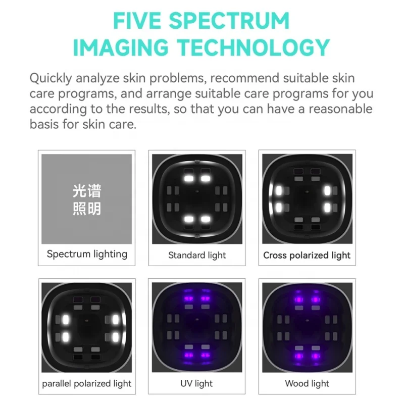 New Arrivals 2024 AI Smart Skin Detector 5 Spectrum Digital Analyzer Face Analysis Machine Facial Scanner Analyzer