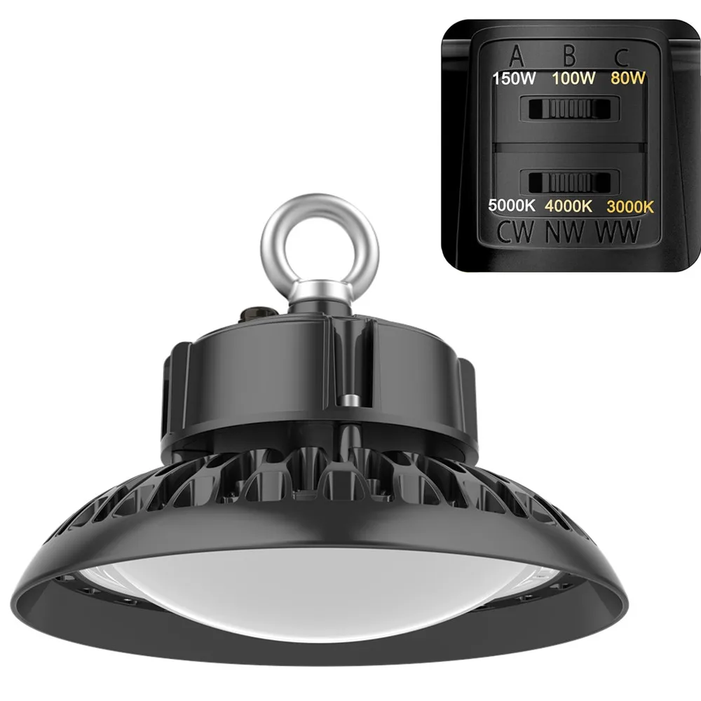 3Power 3CCT Switchable Industry Lighting 200W 1-10V Dimmable 160lm/w Die Cast Aluminum UFO Led High bay Light