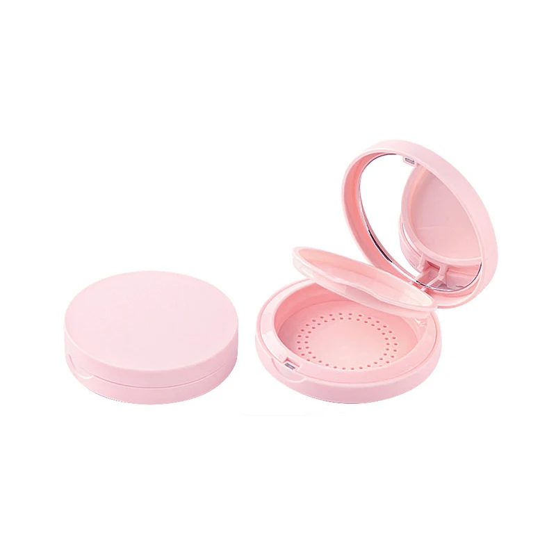 Wholesale pink color design magnet switch with mirror compact powder case 12 g powder case