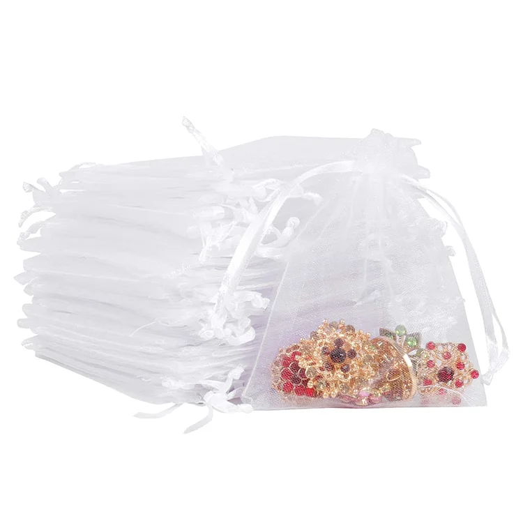 
Personalized custom wholesale transparent custom drawstring gift organza bag 