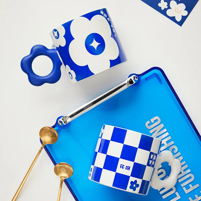 Light luxury mug gift box country tide ceramic mug creative personality trend porcelain office water mug