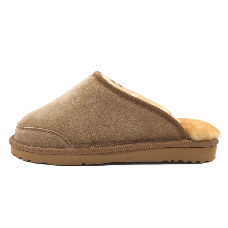 Footwear Factory Luxuriously Warm Soft Comfortable Australian Shearling Bedroom Slippers for Men