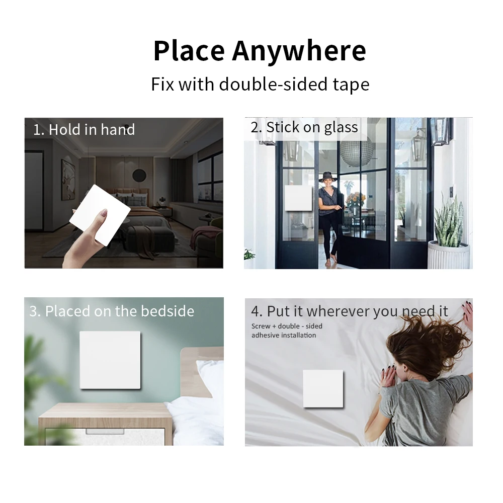 SIXWGH Wireless Switch  No battery needed Self-Powered Remote Control On Off  Switch Panel Home Waterproof Wall Light Switch 10A