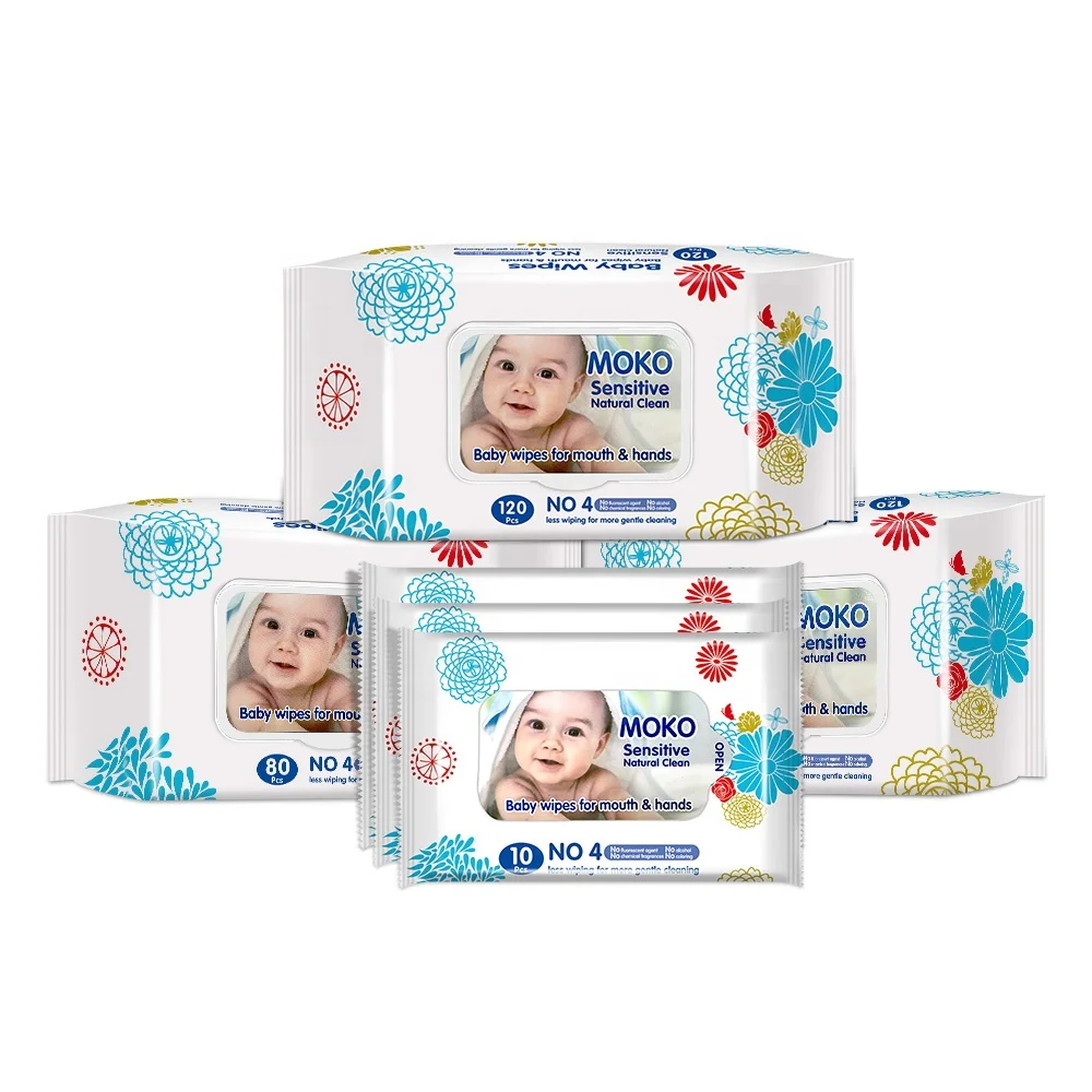 Factory wholesale Moko Baby disposable wipes with 80 pcs package