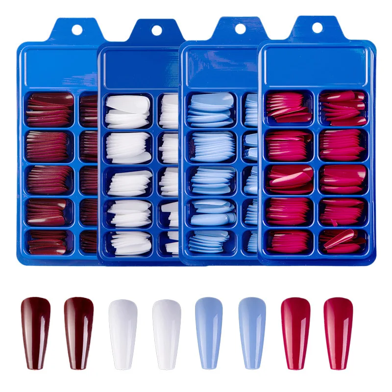 Solid Color Manicure Nails Full Coverage Wearable Fake Nail Patches 100 Pieces Of Boxed Manicure Patches