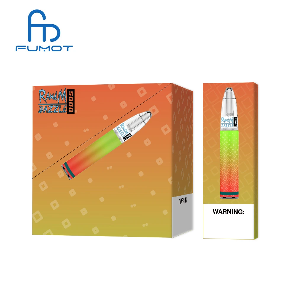 Original RandM Dazzle 5000 Mesh Coil Brand Owner Paper Box Print Factory Wholesale