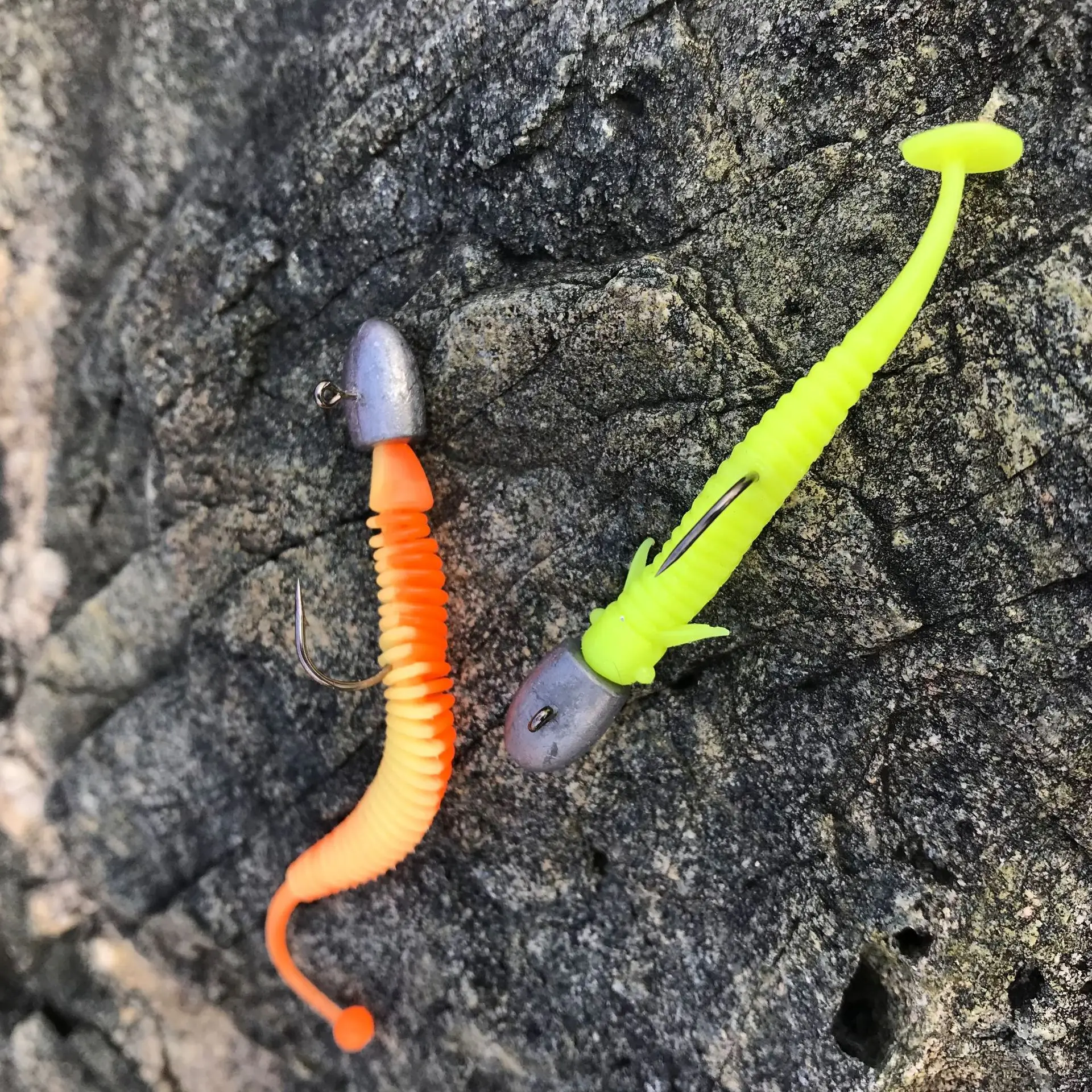 6Pcs/bag T-tail Fly Fish Soft Lure 5cm/1g & 7.5cm/2g Freshwater Slipper Bass Mandarin Fish Bionic Fishbait