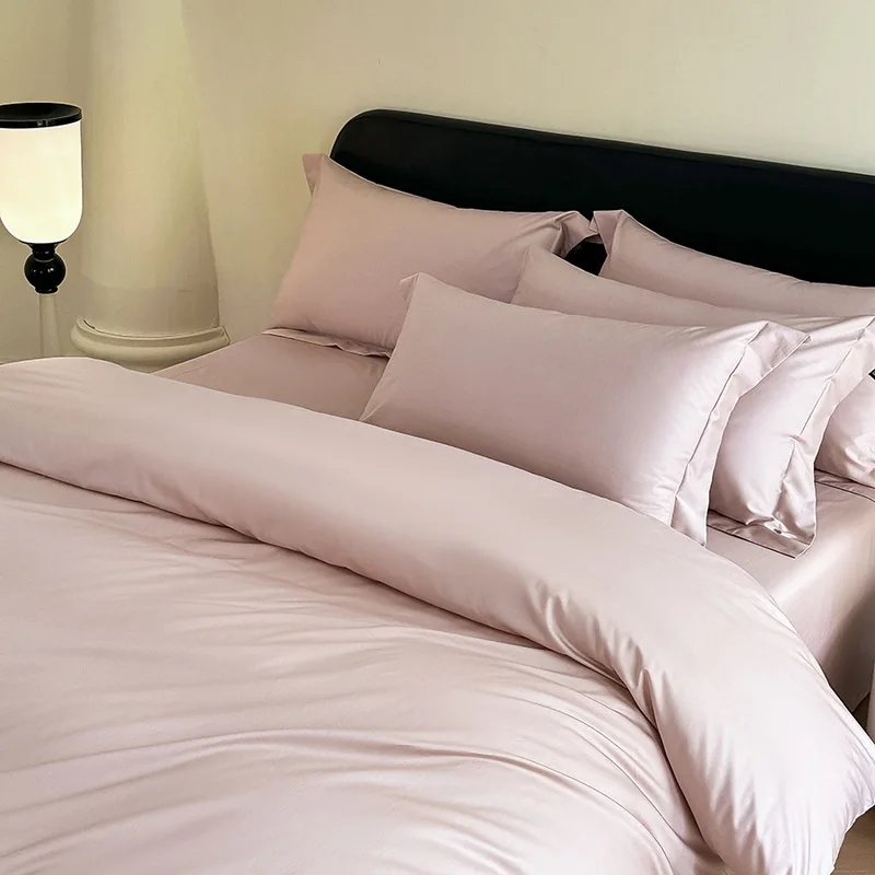 Deeda Factory 100% Cotton 400TC Bedding Set Plain Style Grey Color 4pcs Hotel Quality Pillow Cases and Sheets for Home Use