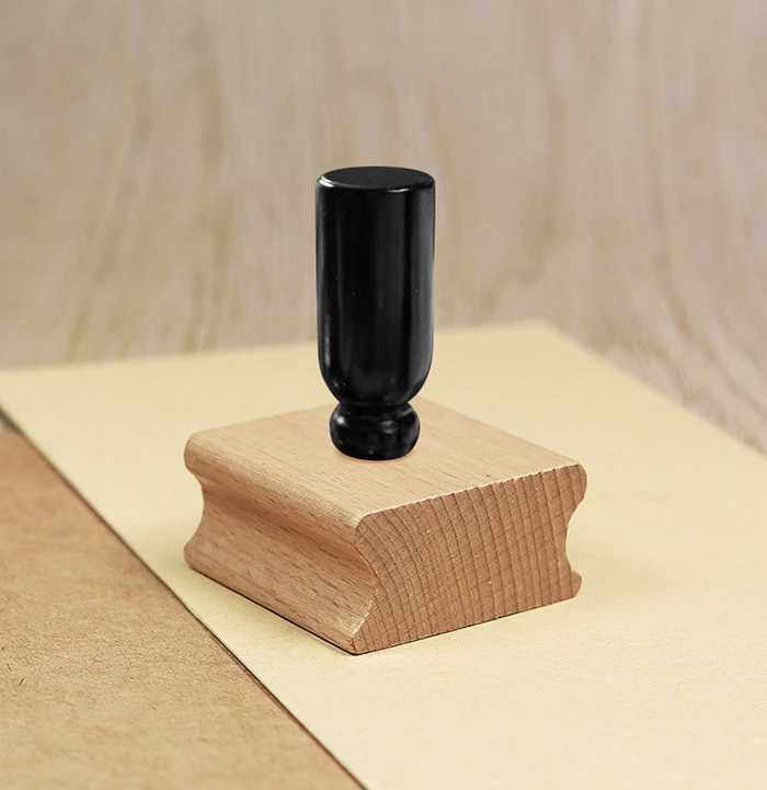 Groove on wood stamp rubber pad with packing box