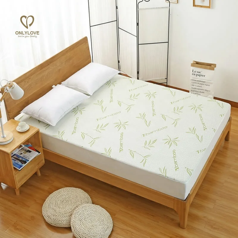 Manufacturer Wholesale Hypoallergenic Waterproof bamboo Mattress Protector Cooling Mattress Protector Cover