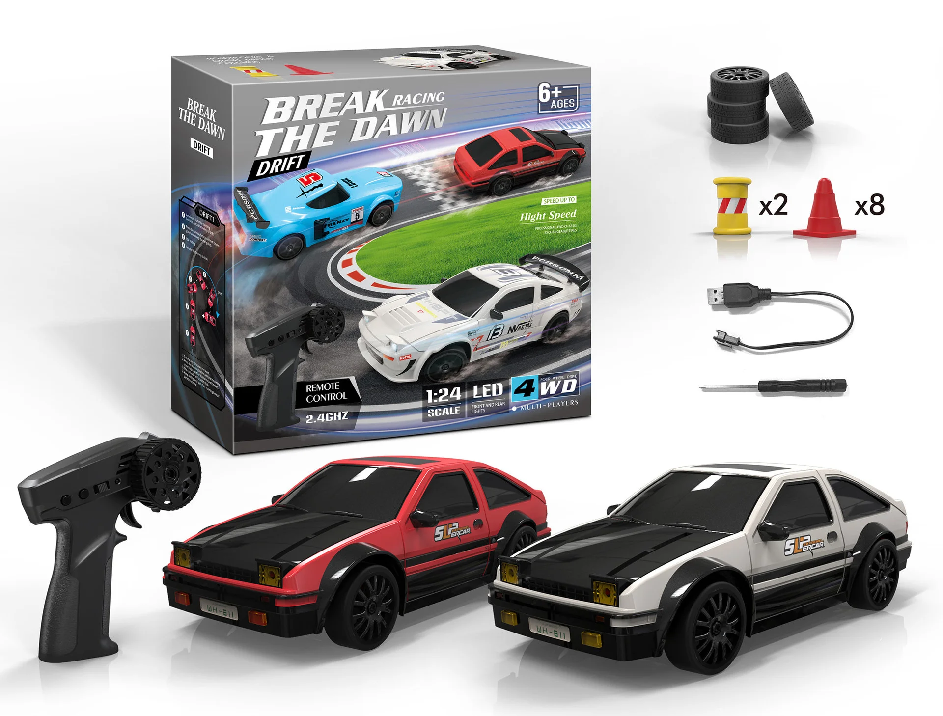 2.4G Drift Rc Car S811 S812 S813 4WD 1/24 High Speed Car Remote Control Toys RC Vehicle Toy For Kids