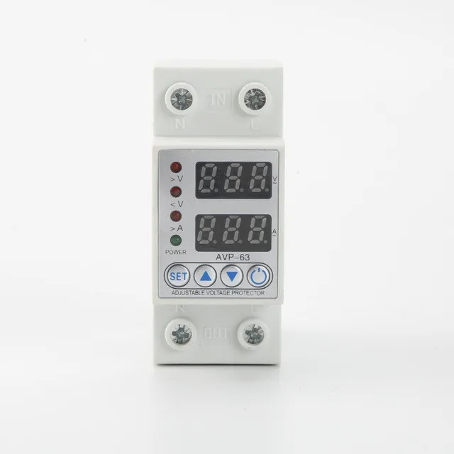 Digital Protector Adjustable Over Under Voltage Protective Protector Device 220VAC 50Hz 63A