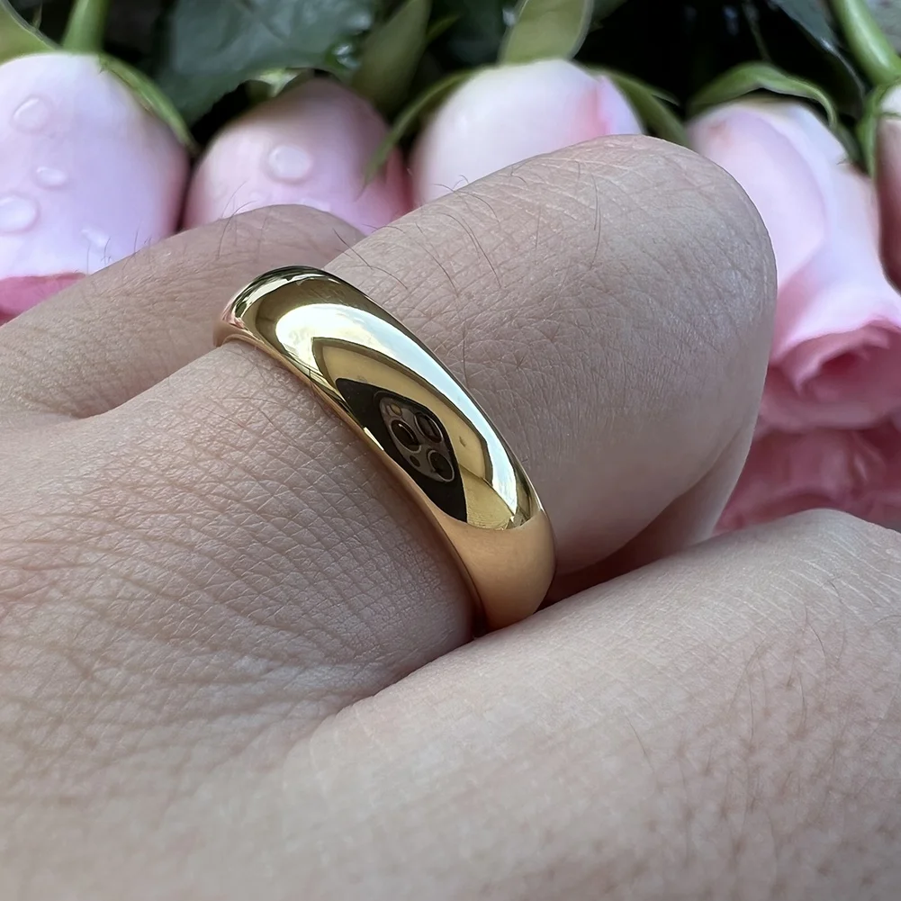 Coolstyle Jewelry Wholesale Dropshipping 5mm Gold Plated Fashion Engagement Wedding Band Tungsten Carbide Ring for Women Men