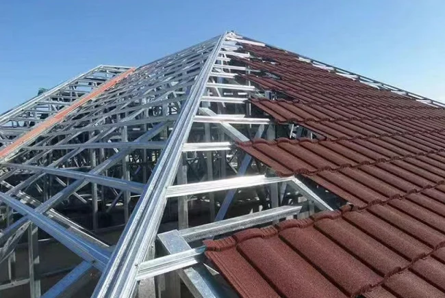 Retail sandy type metal tile clay roof tile roof tile zhubang  1340*420mm 2.8kg