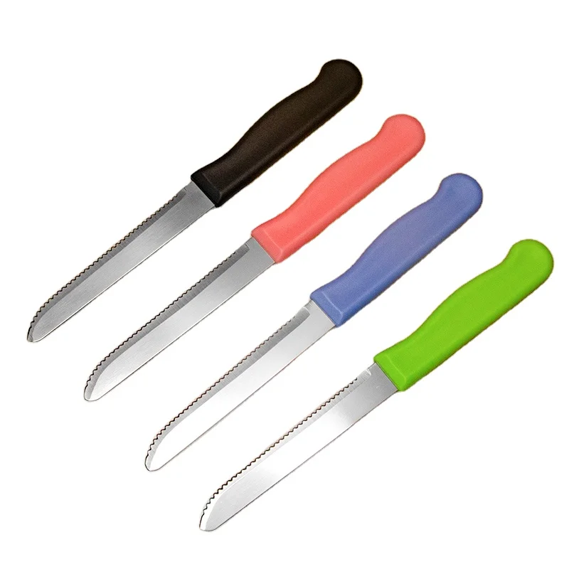 Factory Best Selling Kitchen Accessories Stainless Steel Sharp Blade steak knife with PP Colorful handle