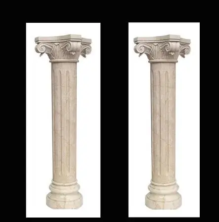 Wholesale Decorative Design Carving Large Round White Natural Marble Roman Column Pillar for Sale