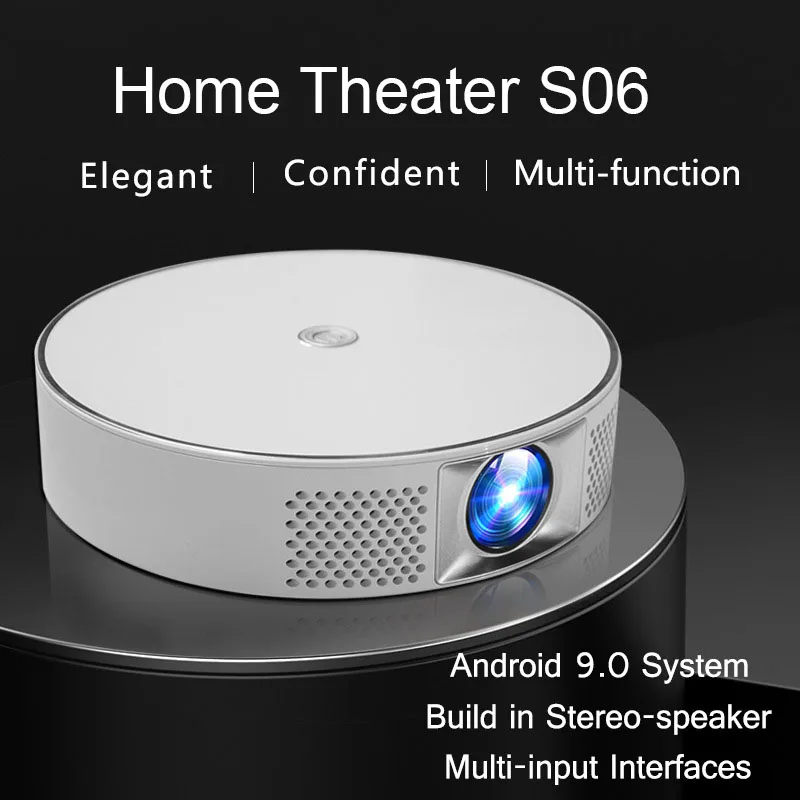 Hoxen mini LCD projector 720P smart Android multimedia  support wifi LED lamp factory supply