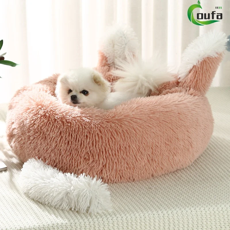 OUFA Factory Manufacture High Quality Rabbit Ears Heating Soft Winter Pet Dog Cat Bed Sofa For Indoor
