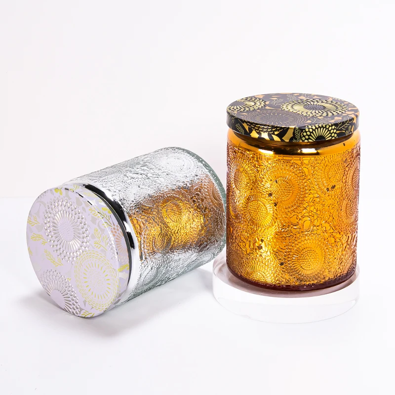 Heat Resistant High Borosilicate Clear Scented Candle Glass Holder 12 Oz 10oz Candle Jar with Lid