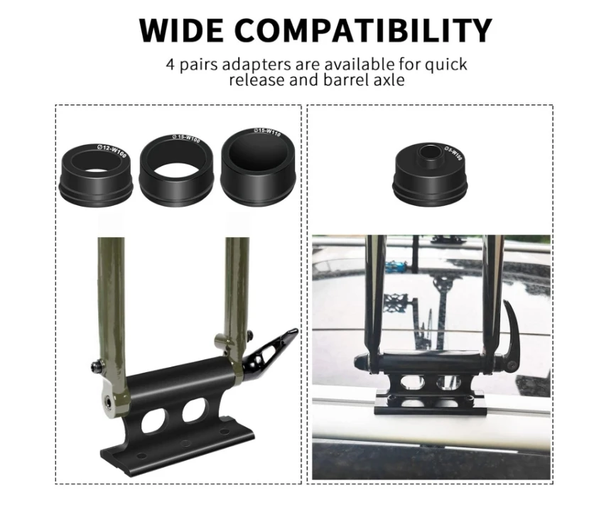 Universal quick release bicycle front fork bracket car roof rack bicycle bracket with adapter