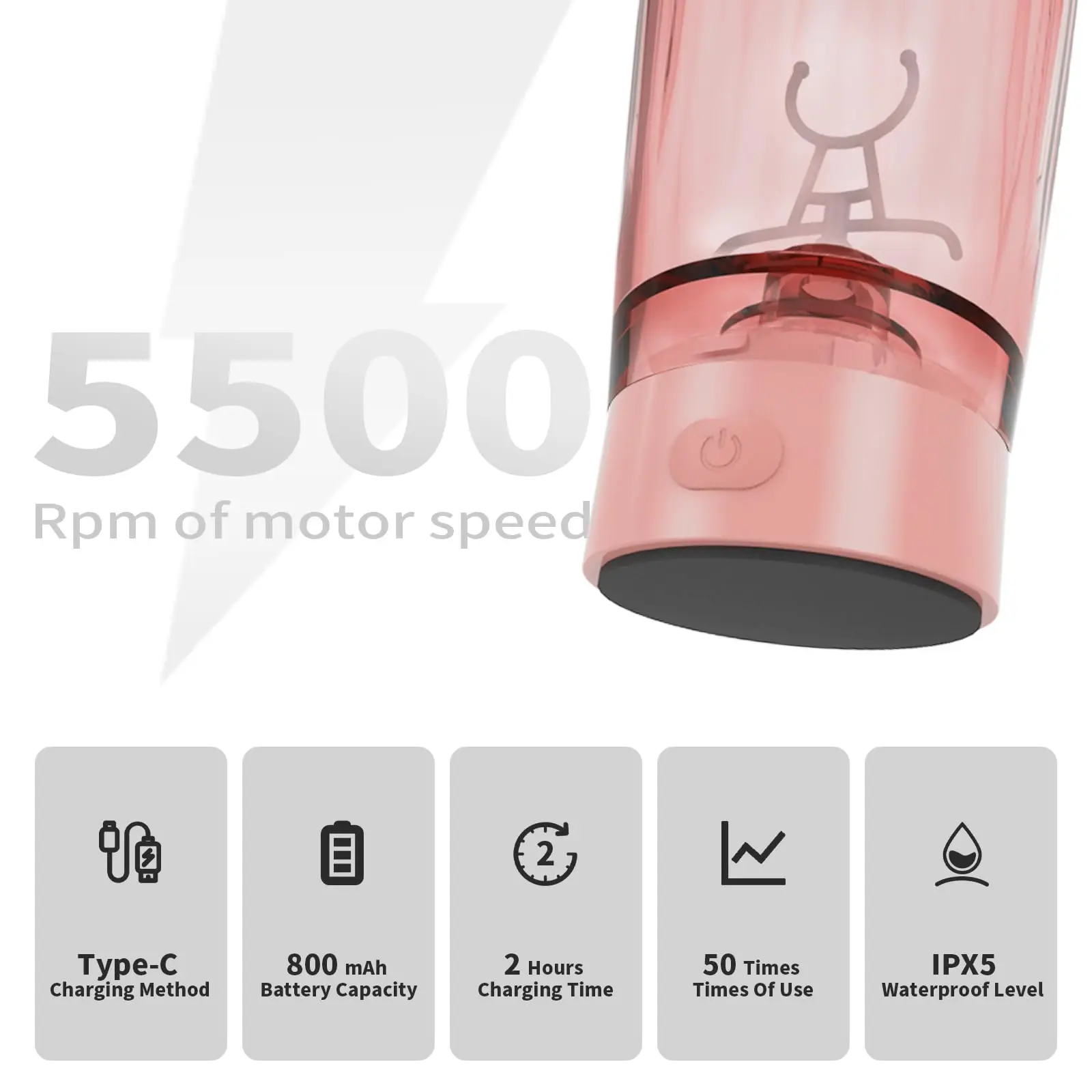 USB Rechargeable Electric Self Stirring Cup Portable Protein Vortex Mixer GYM Shaker Bottle with Colorful Light Shaker 600 ml