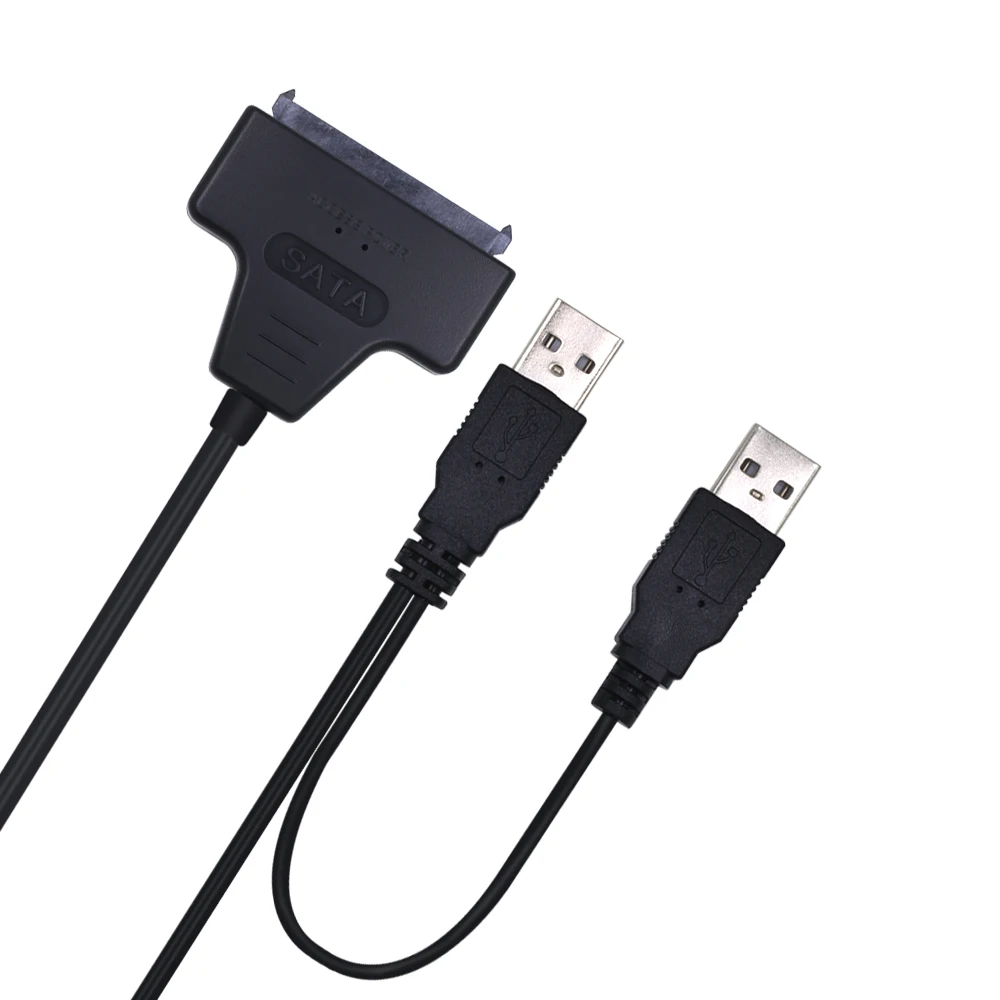 Hot SATA to USB 2.0 To 7 15 22pin Adapter Cables External Power For 2.5' Ssd Hdd Hard Disk Drive Converter