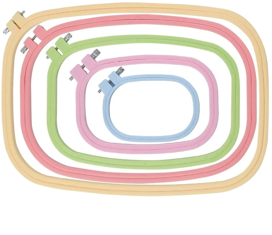 Rectangular Embroidery Frame, Cross Stitch Hoops,ABS Plastic Candy Color diy embroidery set