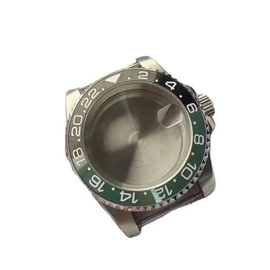 Luxury Stainless Steel Watch Case 40mm with GMT Ceramic Insert for Rolx