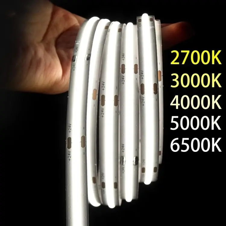 Высокая Плотность 12 В 24 480led RGBW гибкая светодиодная лента 8 мм 10 ширина ультра тонкий RGB CCT COB Светодиодная