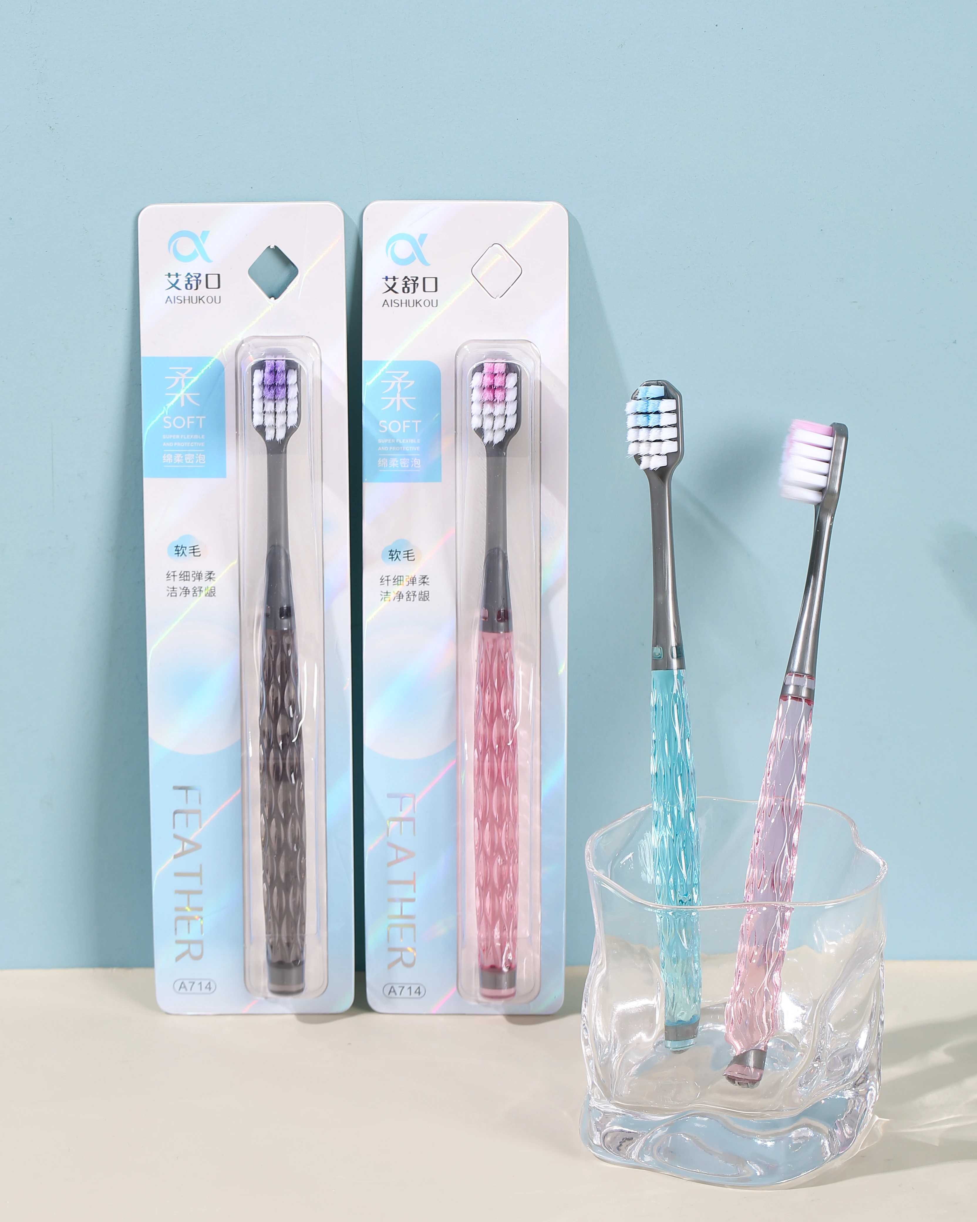 Internet sensation coloured soft-bristled gum care adult home use high value superb crystal diamond toothbrush
