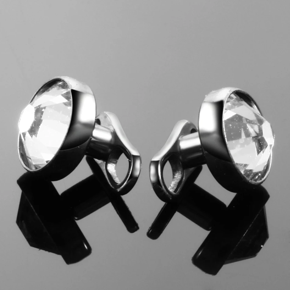 G23 Titanium Piercing Micro Dermal Anchor Base & Tops Skinner Diver Crystal Gem Head Implants Body Piercing Jewelry