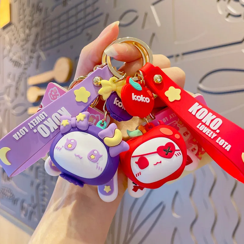 Original Design Fruit Rabbit Pendants Apple Peach Blueberry Strawberry Key Chain