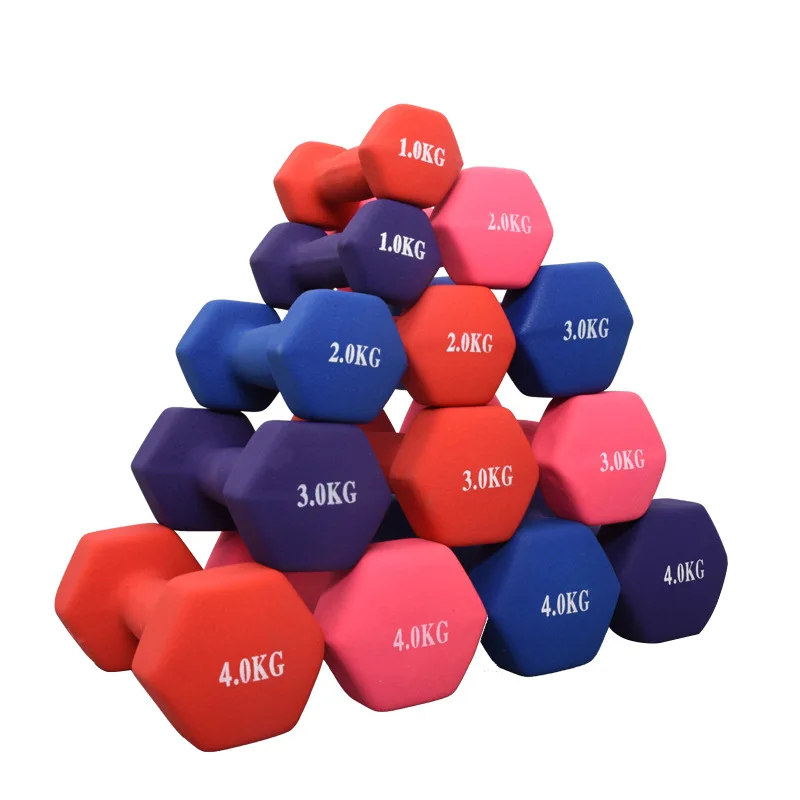 Cheap femal home fitness equipment cast iron boxed neopren dumbell sets kg for sale