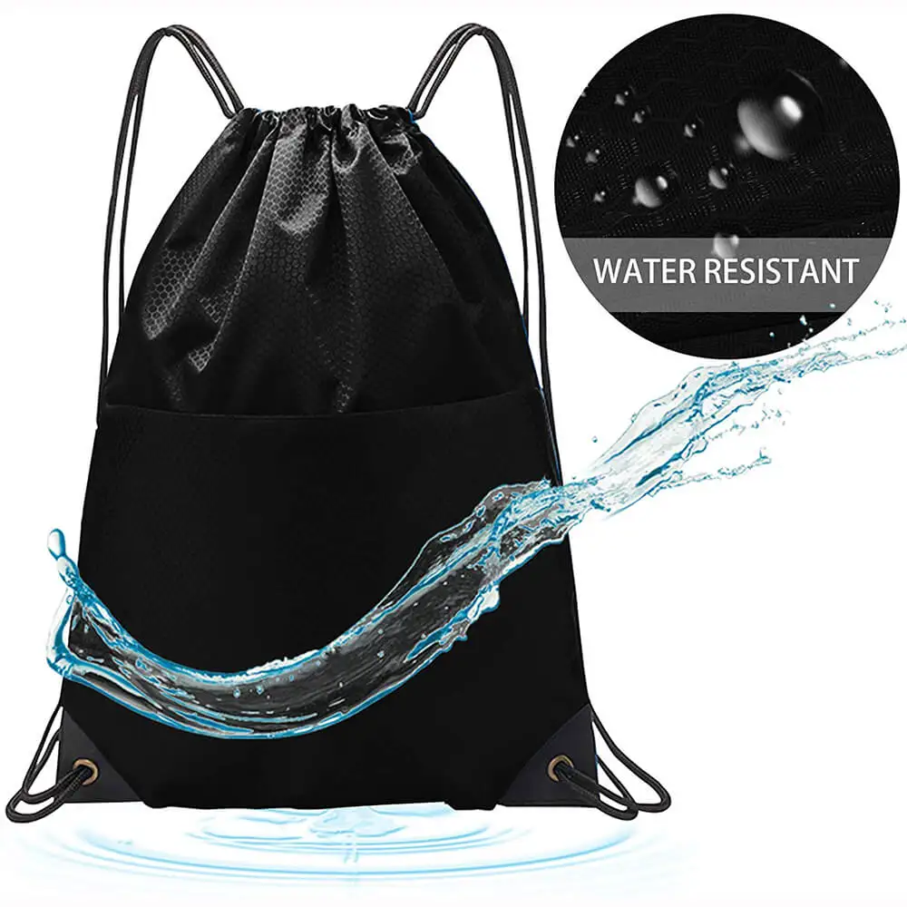 
Custom Waterproof Large Pull String Bag Premium Gym Drawstring Backpack 