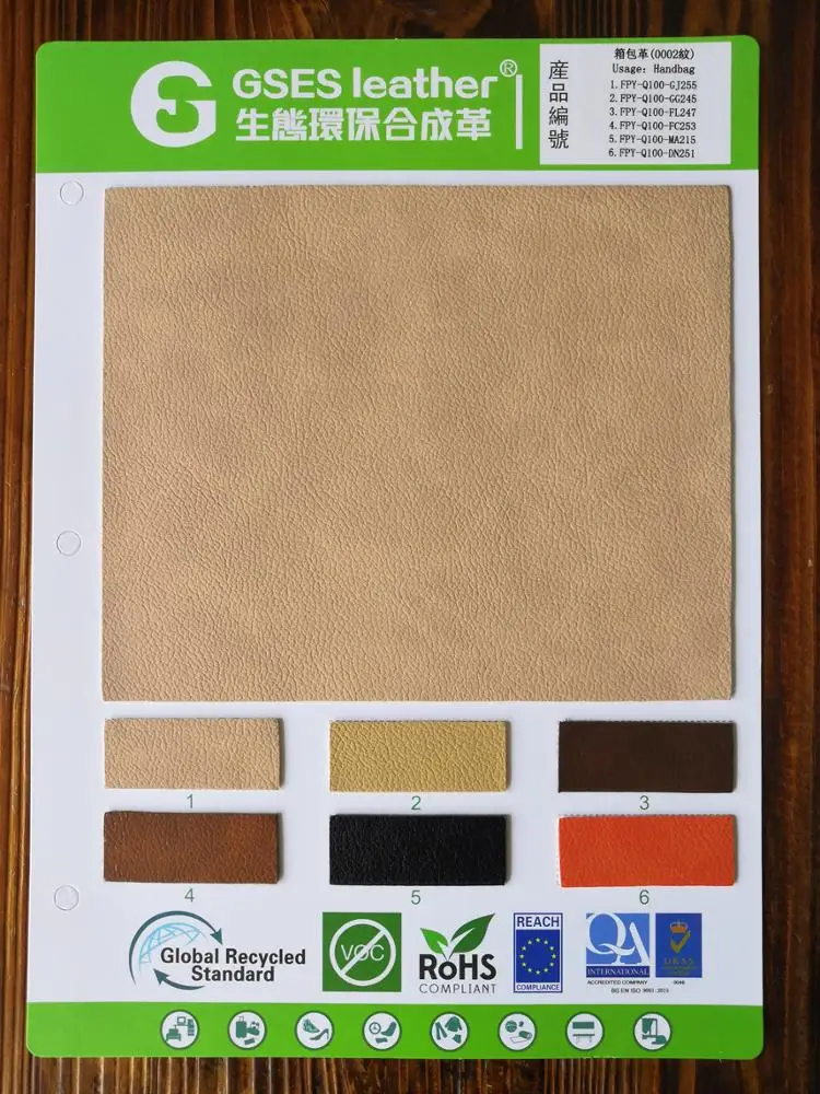 
Eco friendly Recycled GRS Certified Synthetic rPVB leather for hand bags, Leather bags 