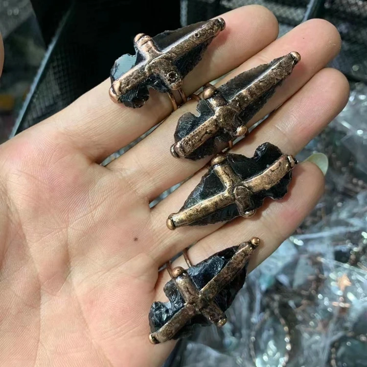 Vintage Rough Gemstone Raw Coral Turquoise Crystal Brass Ring Adjustable Fashion Trendy Copper Jewelry for Women Man Gift