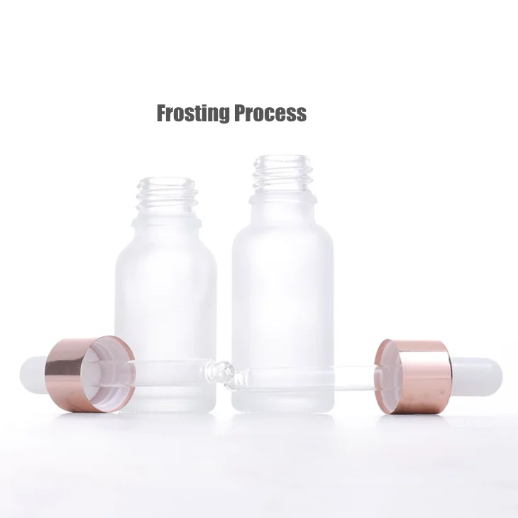 10ml 30ml 50ml 100ml matte frosted skincare glass dropper bottles essential oil bottle with rose gold dropper top
