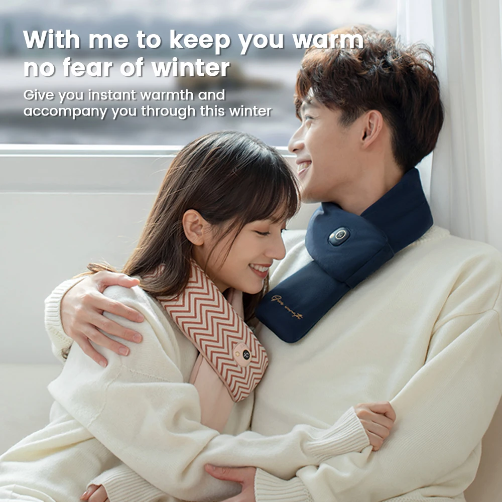 Trending products 2023 new arrivals winter heated neck wrap usb electric rechargeable warm heat scarf  with 3 heat settings