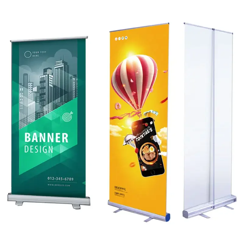 Free shipping Roll Up Banner Stand Rollup Standee Aluminum Roll Up Stand Retractable Banners for Advertising